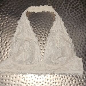 FreePeople Cream (lightbeige)Lace Halter Bralette Top Festival Boho Women’s Sz L